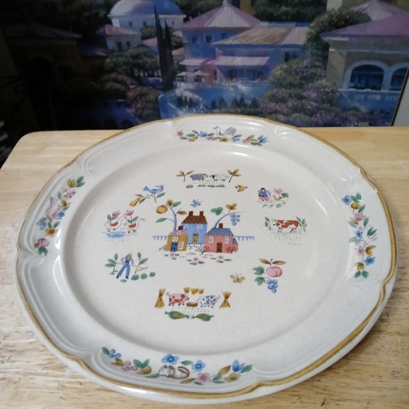 VTG International Heartland Serving 🍇 Platter&1 Clay Art Cheese Cutting Board. - Picture 16 of 16